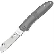 Spyderco 189PGY Roadie Plain Folding Pocket Knife with Gray FRN Handle