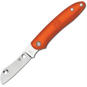 Spyderco 189POR Roadie Plain Folding Pocket Knife with Orange FRN Handle