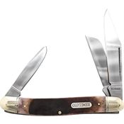 Schrade 858OTB Lumberjack Stockman Folding Pocket Knife with Saw Cut Bone Handle