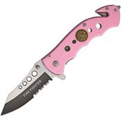 Tac Force 498PFD Rescue Assisted Opening Part Serrated Drop Point Linerlock Folding Pocket Knife