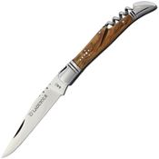 Baladéo 045 Laguiole Corkscrew Folding Pocket Knife with Olive Wood Handle