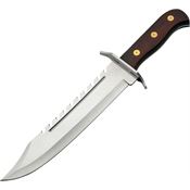 China Made 211204SL Gator Bowie Fixed Blade Knife with Brown Pakkawood Handles