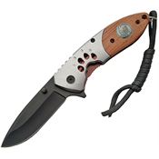 China Made 300272WF Wolf Track Assisted Opening Drop Point Linerlock Folding Pocket Knife
