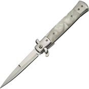 China Made 300342WH Stiletto White Assisted Opening Stiletto Linerlock Folding Pocket Knife