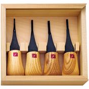 Flexcut FR604 Mini-Palm Four Piece Set with Wood Handle