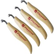 Flexcut KN150 Right-Handed Four Piece Scorp with Ergonomic Wood Handle