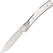 Actilam T3CC T3 Corian Clip Folding Pocket Knife with Clip and White Corian Handle