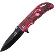 Elk Ridge A008PC Pink Camo Assisted Opening Drop Point Linerlock Folding Pocket Knife