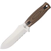 CS Green River Tactical 40903HB Hyena Fixed Drop Point Blade Blade Knife with Deeply Grooved Fabricated Hyena Brown G-10 Handles