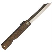 Higonokami O151 Koriwa Brown Folding Pocket Knife with Brass Handle