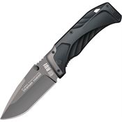 RUI Tactical 19669 Tacitcal Drop Point Blade Linerlock Folding Pocket Knife with Textured Black Fiber Handles