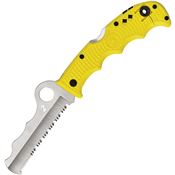 Spyderco 79PSYL Carbide TIP Lockback Folding Pocket Knife with Yellow Injection Molded FRN Handles