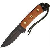 TOPS OV78 Overlander 2 Fixed Hunters Point Blade Knife with Tan Canvas Micarta Handles