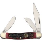 Hen & Rooster 333RPB Stockman Folding Pocket Knife with Red Pick Bone Handle