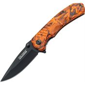 Tac Force 764OC Assisted Opening Drop Point Linerlock Folding Pocket Knife with Orange Camo Handles