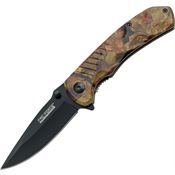 Tac Force 764CA Assisted Opening Drop Point Linerlock Folding Pocket Knife with Outdoor Camo Finish Handles