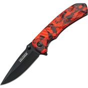 Tac Force 764RC Assisted Opening Drop Point Linerlock Folding Pocket Knife with Red Camo Handles
