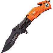 Tac Force 874EM Rescue EMT Assisted Opening Part Serrated Linerlock Folding Pocket Knife