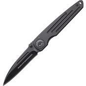 Case 52112 Tec X Harley Framelock Folding Pocket Black Finish Stainless Knife with Grooved Black Finish Stainless Handles