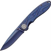 Case 52121 Tec X Harley Framelock Folding Pocket Knife with Blue Stonewash Finish Stainless Handles