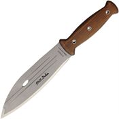 Condor K2428 Primitive Bush Fixed Stainless Blasted Satin Finish Blade Knife with Brown Hardwood Handle