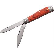 Elk Ridge 220DB Trapper Folding Pocket Knife with Brown Wood Handle