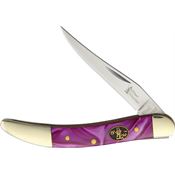 Frost 109GA Small Toothpick Folding Pocket Knife with Grape Ape Celluloid Handle