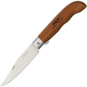 MAM 2046 Sportive Linerlock Knife with Ergonomic, Fingergrooved Brown Beechwood Handle