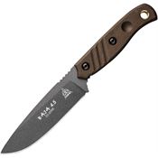 TOPS JA45 Baja Fixed Black River Wash Finish Blade Knife with Green Canvas Micarta Handles