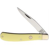 Bear & Son C3148 Trapper Yellow Delrin Folding Knife with Smooth Yellow Delrin Handle