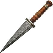 Damascus 1115 Dirk Rosewood Handle Fixed Blade Knife