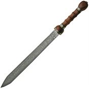 Damascus 5003 Rosewood Sword with Carved Ring Handle