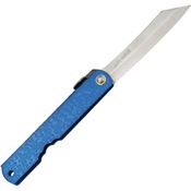 Higonokami O28 Mizushibuki Splash Folder Knife with Blue Stainless Handle