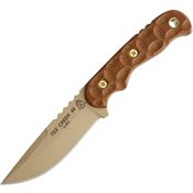 TOPS Tex69 Tex Creek 69 Fixed Drop Point Blade Knife with Textured Tan Micarta Onlay Handles