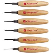 Flexcut XMT910 6 Piece Mixed Profile Wood Carving Micro Tool Set