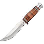Case 10342 Hunter Fixed Stainless Upswept Skinner Blade Knife with Stacked Leather Handle