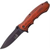 Elk Ridge 160BW Assisted Opening Black Finish Bladelinerlock Folding Pocket Knife with Brown Pakkawood Handles