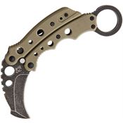 Mantis 4DTSW Vuja De Karambit Folding Pocket Knives with Desert Tan G-10 Handle