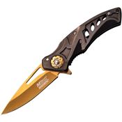 MTech 917BG Black/Gold Assisted Opening Linerlock Folding Pocket Knife