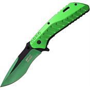 MTech 926GN Green Assisted Opening Drop Point Linerlock Folding Pocket Knife