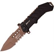 MTech 928BT Desert Tan Assisted Opening Part Serrated Linerlock Folding Pocket Knife