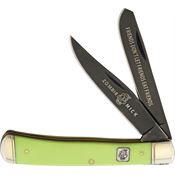 Rough Rider 1452 Zombie Nick Trapper Pocket Knife with Green Composition Handle