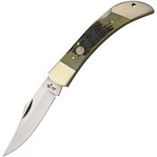 Frost 14127AGB Hunter Green Bone Lockback Folding Pocket Knife