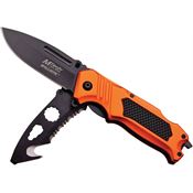 MTech A914OR Dual Blade Orange Assisted Opening Serrated Drop Point Linerlock Folding Pocket Knife