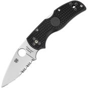 Spyderco 41PSBK5 Native 5 Part Serrated Part Serrated Blade Lockback Folding Pocket Knife