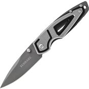 Schrade 224 Drop Point Blade Linerlock Folding Pocket Knife with Gray and Black Aluminum Handle
