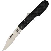 J. Adams Sheffield England 025 British Army Lockback Folding Pocket Knife with Black Checkered Composition Handles