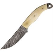 Damascus 1071 Damascus Skinner Fixed Damascus Steel Blade Knife with Natural Smooth Bone Handles