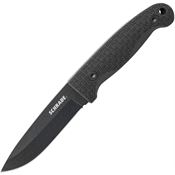 Schrade F56L Large Frontier Fixed Drop Point Blade Knife with Contoured Black Textured TPE Handles