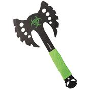 Z-Hunter AXE12 Zombie Axe Black Bld Grn with with Nylon Sheath